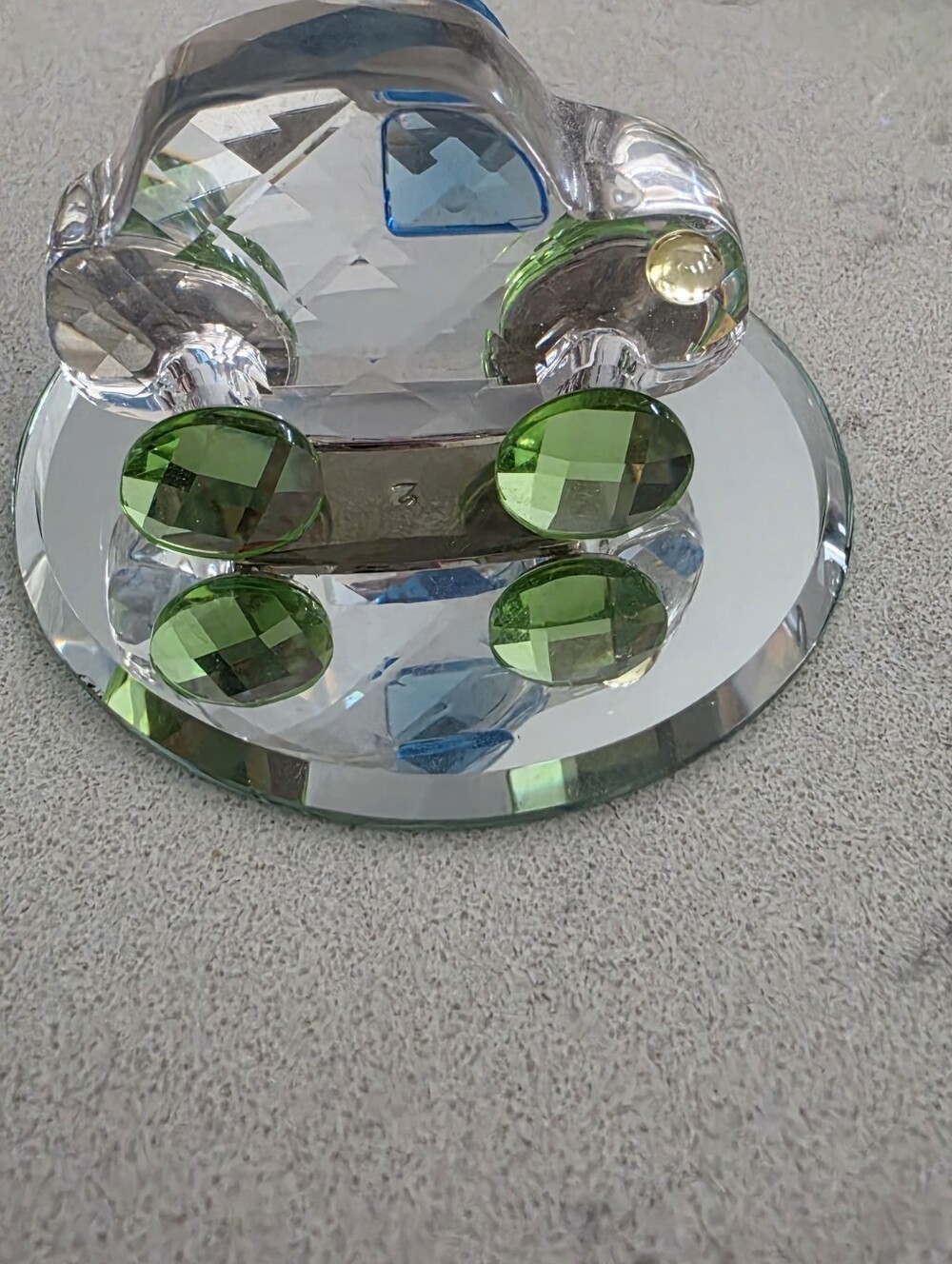 Swarovski Clear Crystal Car Figurine with Blue and Green Accents **Retired**